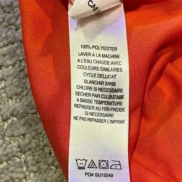 Callaway Polo Shirt Men Medium Tangerine striped Performance Golf - Picture 6 of 7